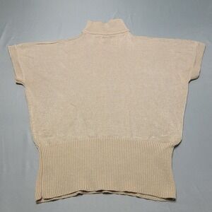 FIR Italia Knit Top Women Medium Cream Handloomed Mock Neck Dolman Vintage